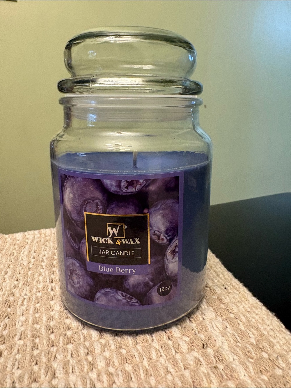 Blueberry Jar Candle - Blue